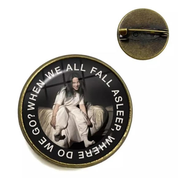 Handmade When We All Fall Asleep Billie Eilish Glass Pin Button Badge - Picture 4 of 5
